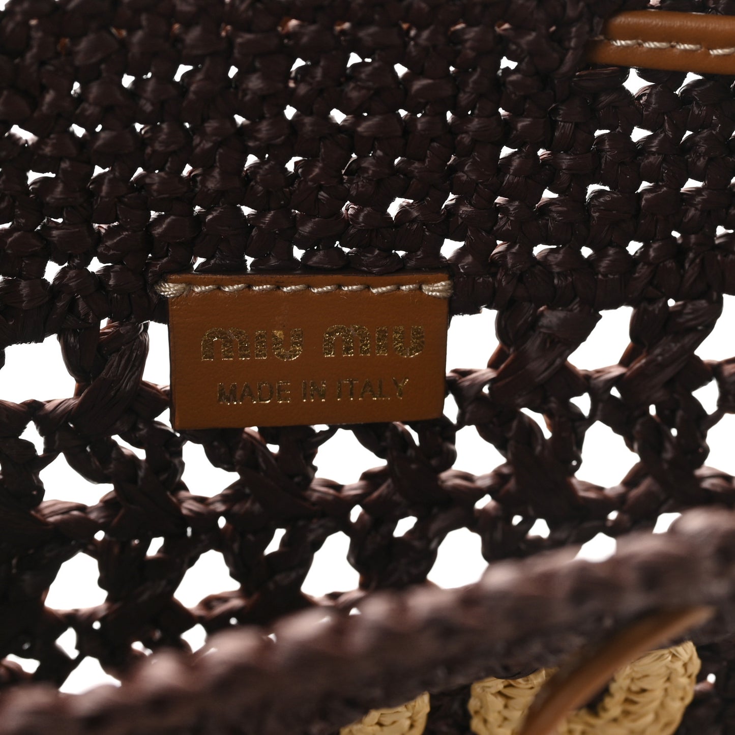 Raffia Crochet Drawstring Pouch Cacao Naturale