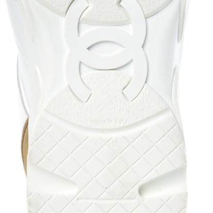 Chanel Calfskin Laminated Lambskin CC Sneakers 41 White Gold 8 of 11
