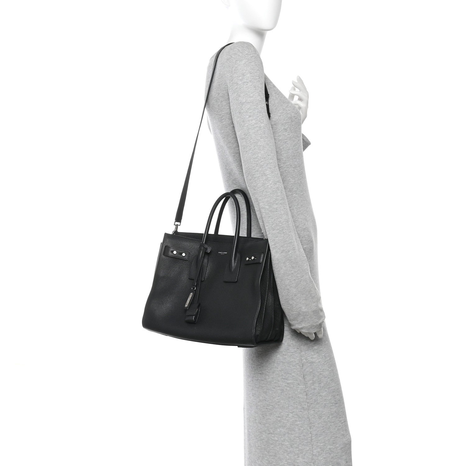Saint Laurent Grained Calfskin Small Supple Sac De Jour Black 2 of 13
