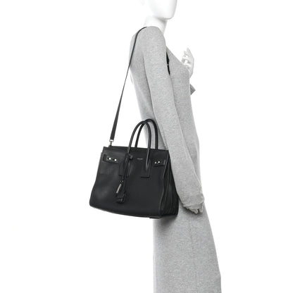 Saint Laurent Grained Calfskin Small Supple Sac De Jour Black 2 of 13