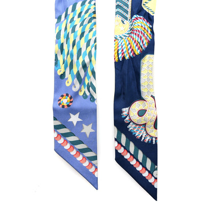 Hermes Silk Epaulettes De Gala Twilly Blue Multicolor 2 of 6