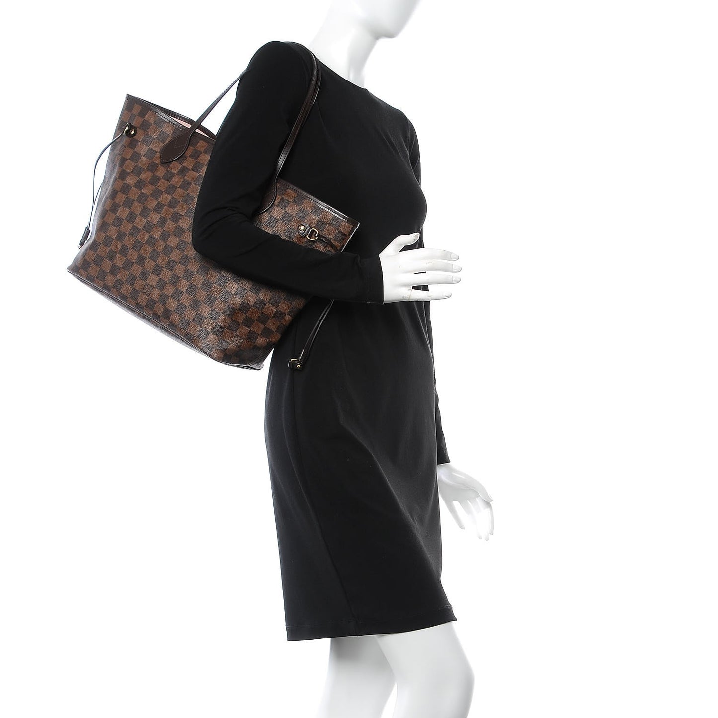 Damier Ebene Neo Neverfull MM Rose Ballerine