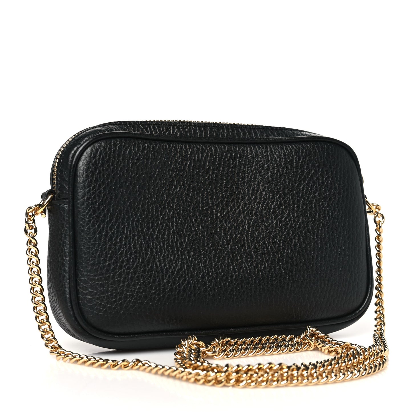 Dollar Calfskin Super Mini GG Marmont Chain Shoulder Bag Black