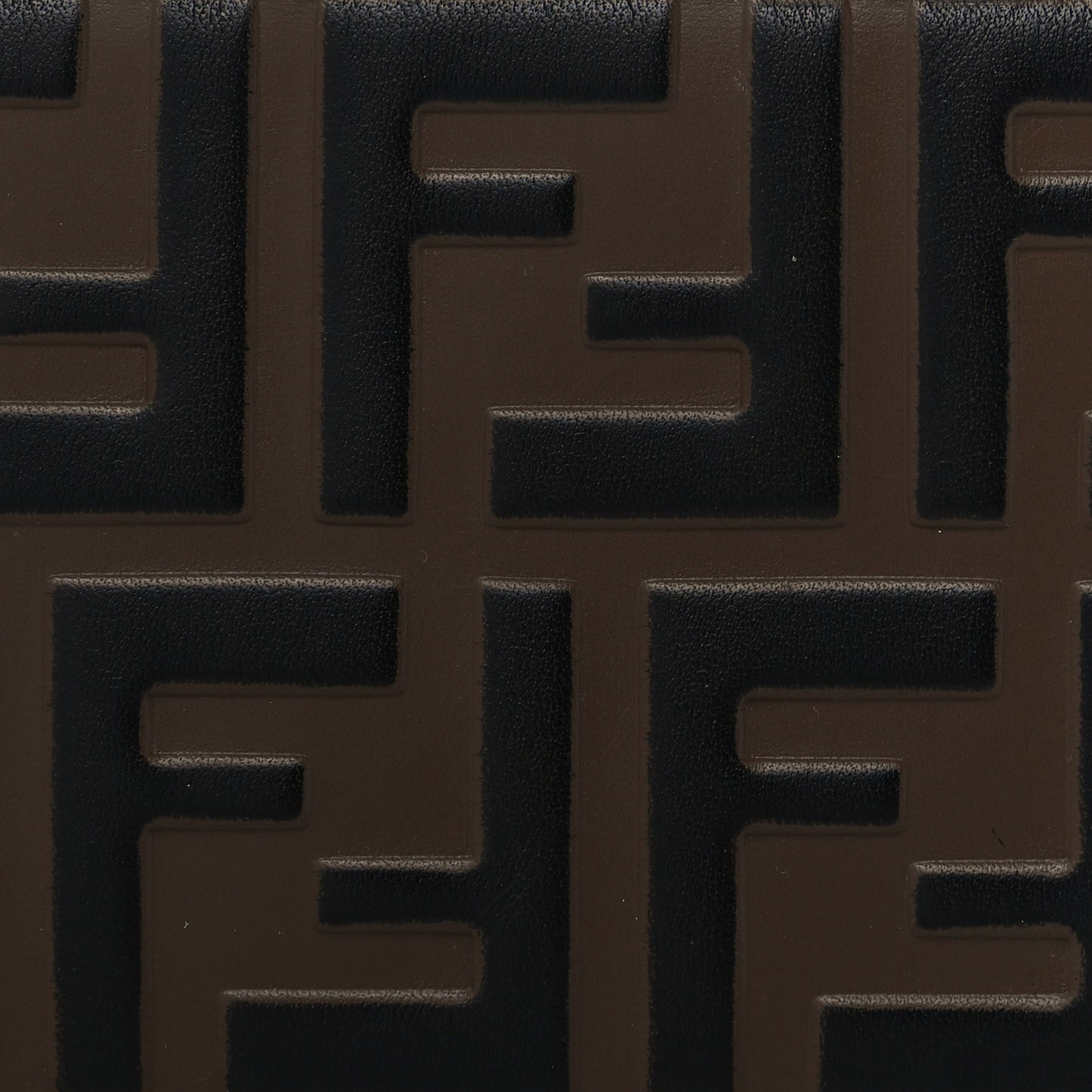 Vitello Cruise F is Fendi Bi-Color FF 1974 Embossed Key Case Pouch Maya Black Fragola