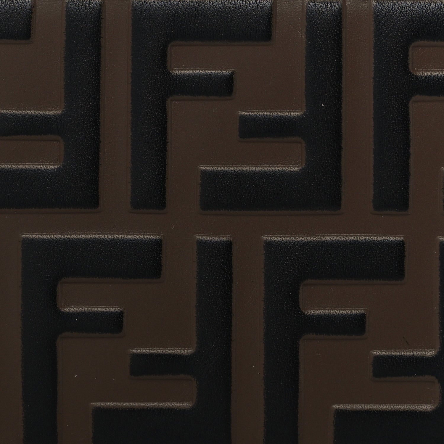 Fendi Vitello Cruise F is Fendi Bi-Color FF 1974 Embossed Key Case Pouch Maya Black Fragola 8 of 8