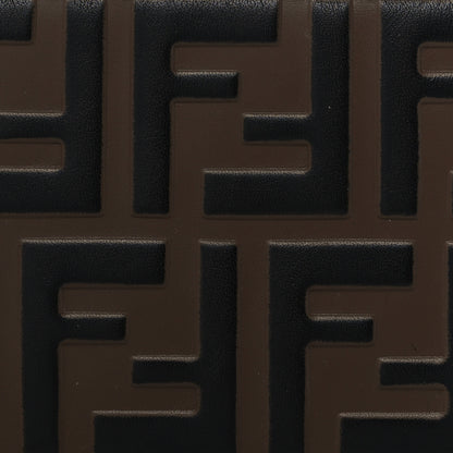 Fendi Vitello Cruise F is Fendi Bi-Color FF 1974 Embossed Key Case Pouch Maya Black Fragola 8 of 8