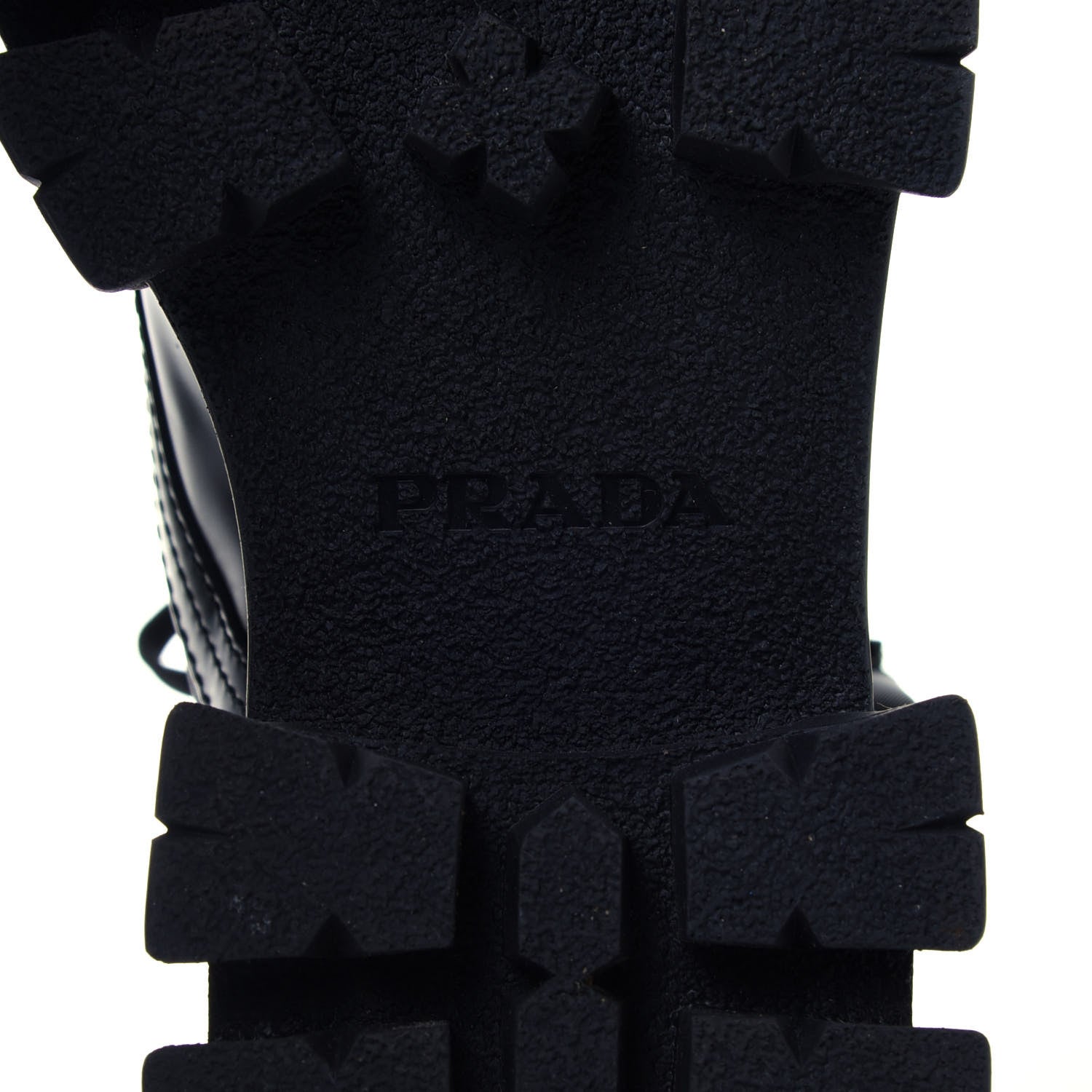 Prada Spazzolato Rois Nylon Metal Triangle Logo Monolith Pouch Pocket 55mm Boots 37 Black 6 of 8