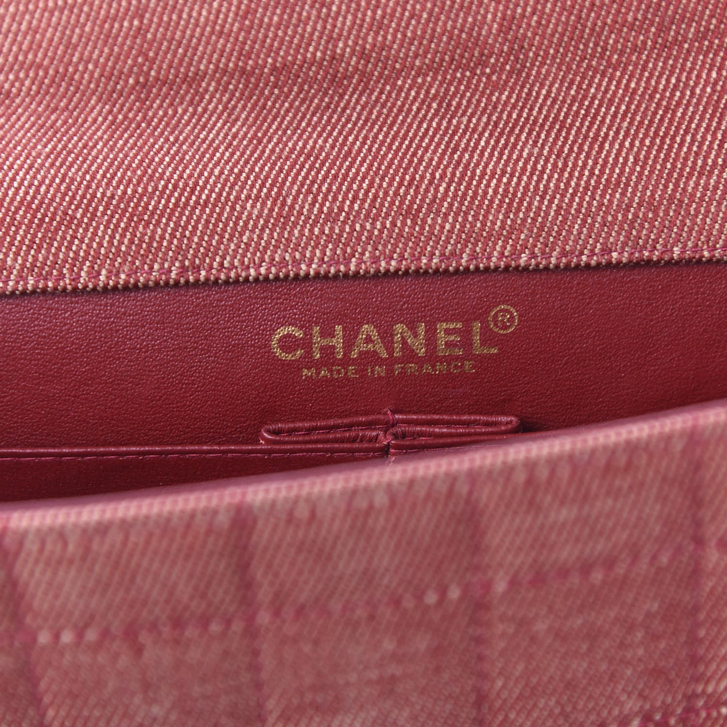 Chanel Denim Chocolate Bar Flap Red 8 of 10