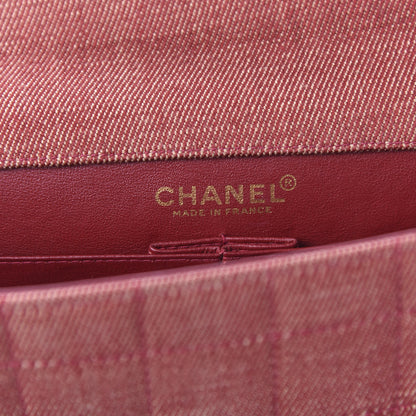 Chanel Denim Chocolate Bar Flap Red 8 of 10