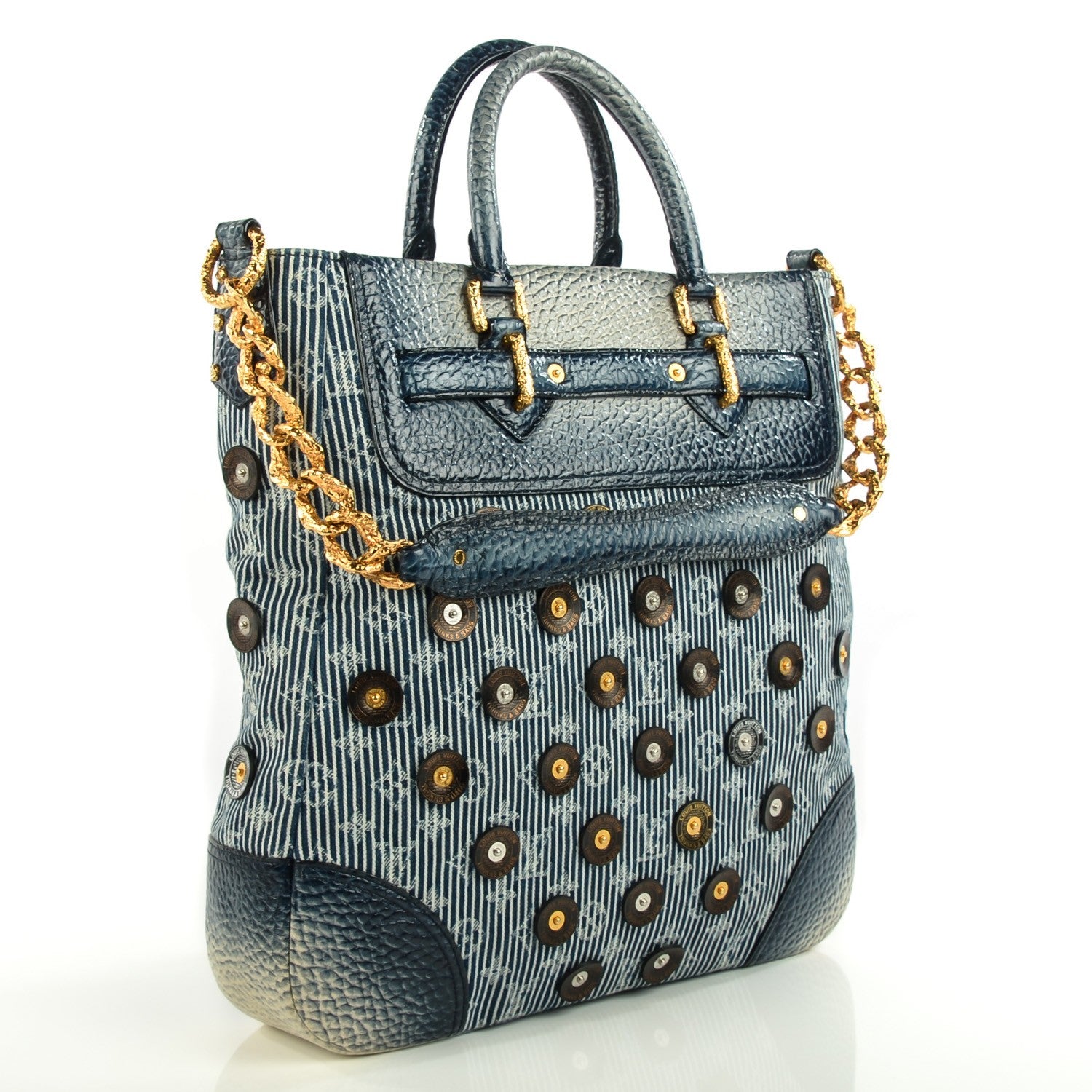 Louis Vuitton Denim Stripes Polka Dot Corsaire Navy 3 of 7
