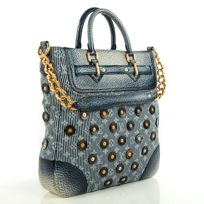 Louis Vuitton Denim Stripes Polka Dot Corsaire Navy 3 of 7