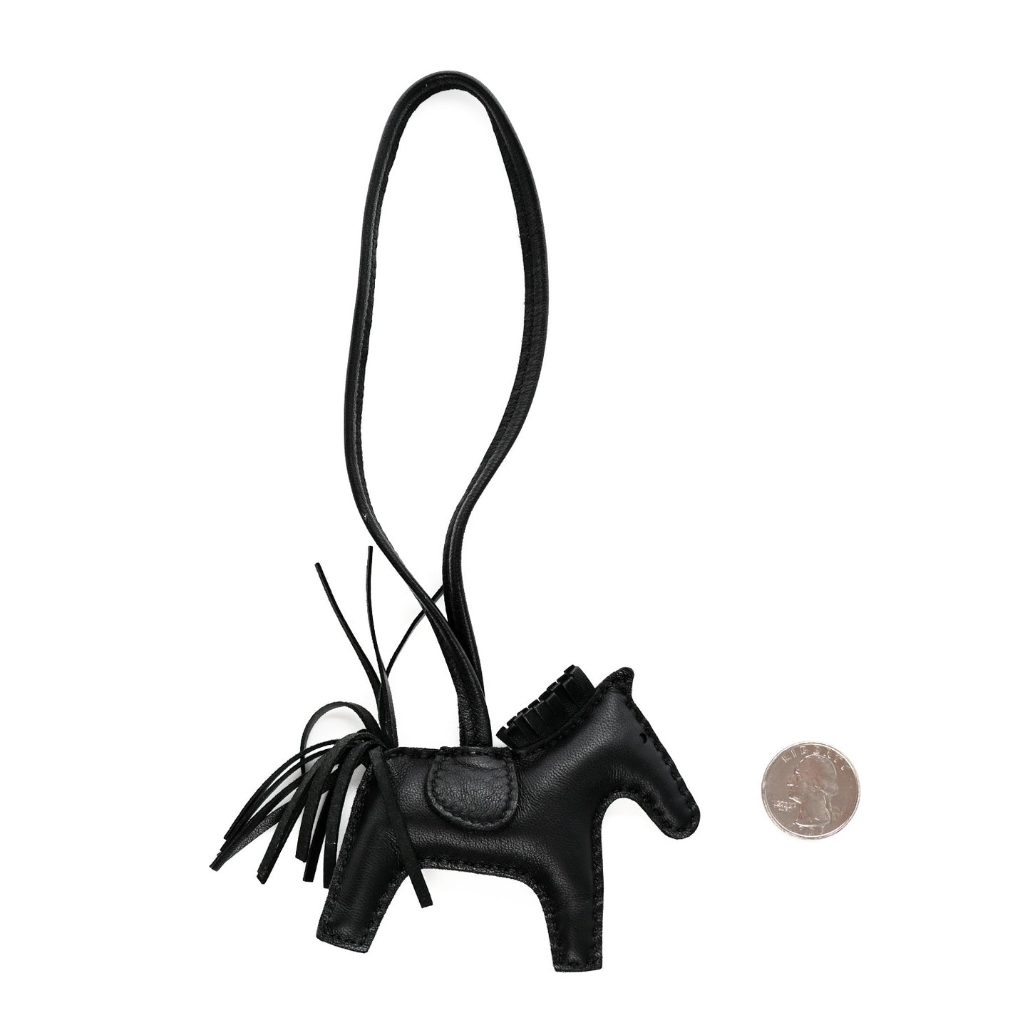 Milo Lambskin Grigri Rodeo Horse Bag Charm PM So Black