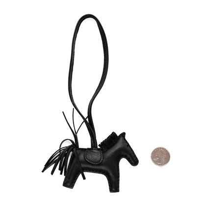 Hermes Milo Lambskin Grigri Rodeo Horse Bag Charm PM So Black 2 of 4