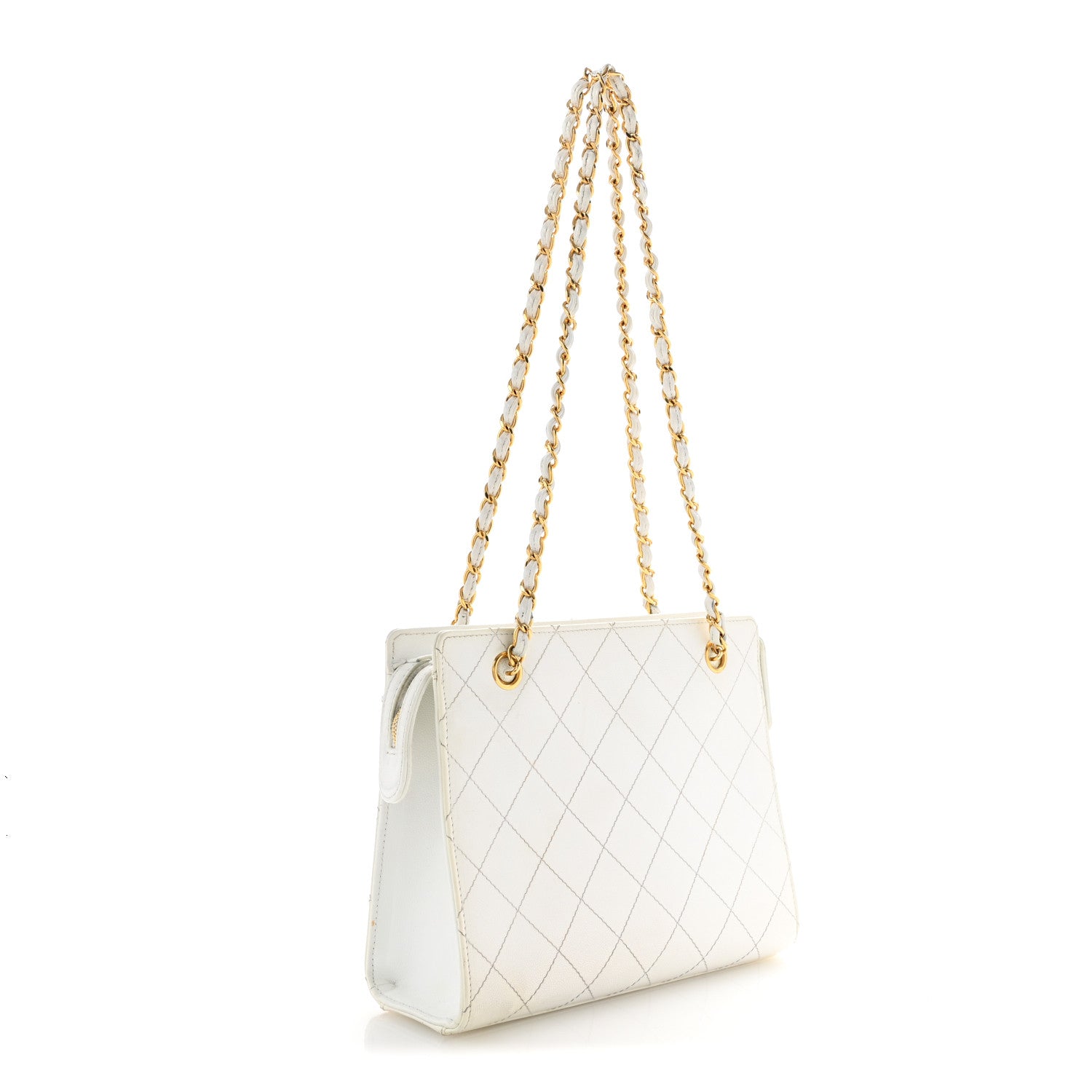 Chanel Caviar Quilted Shoulder Bag White 3 of 17