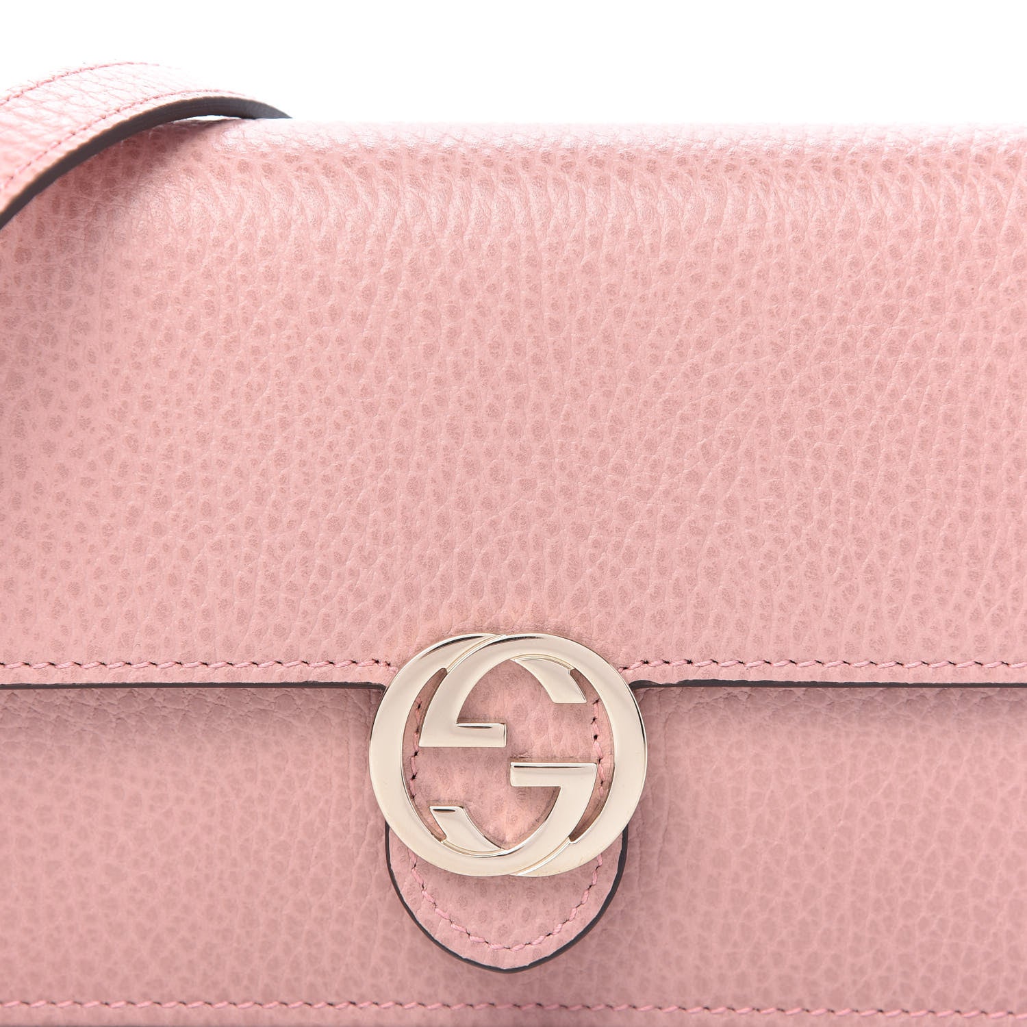 Gucci Dollar Calfskin Interlocking G Chain Wallet Soft Pink 9 of 9