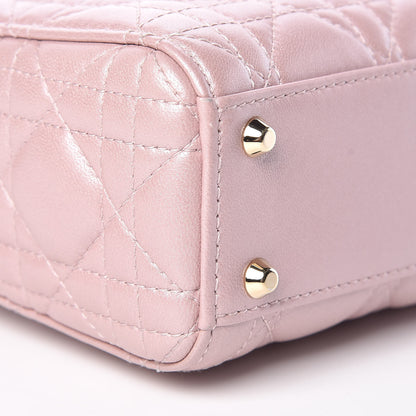 Christian Dior Metallic Lambskin Cannage Mini Lady Dior Lotus 7 of 8