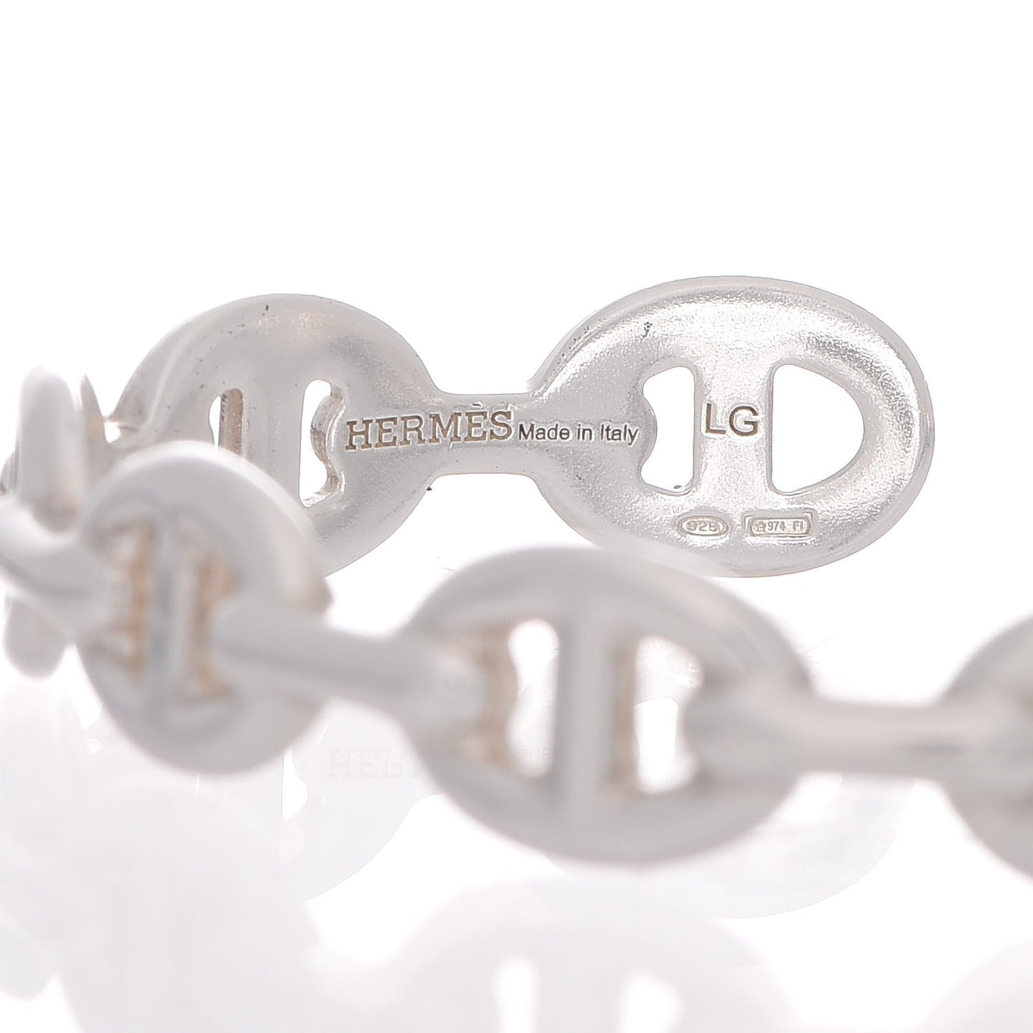 Sterling Silver MM Chaine d'Ancre Enchainee Cuff Bracelet LG