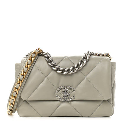 Chanel Lambskin Quilted Medium Chanel 19 Flap Grey 1 of 10
