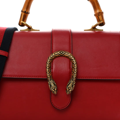 Gucci Moon Calfskin Crystal Web Medium Dionysus Bamboo Top Handle Bag Hibiscus Red 9 of 11