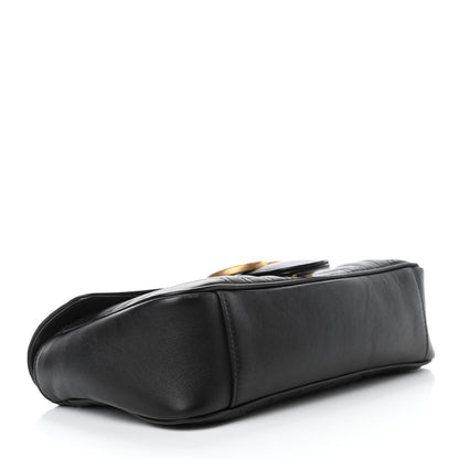 Gucci Calfskin Matelasse Small GG Marmont Shoulder Bag Black 3 of 4