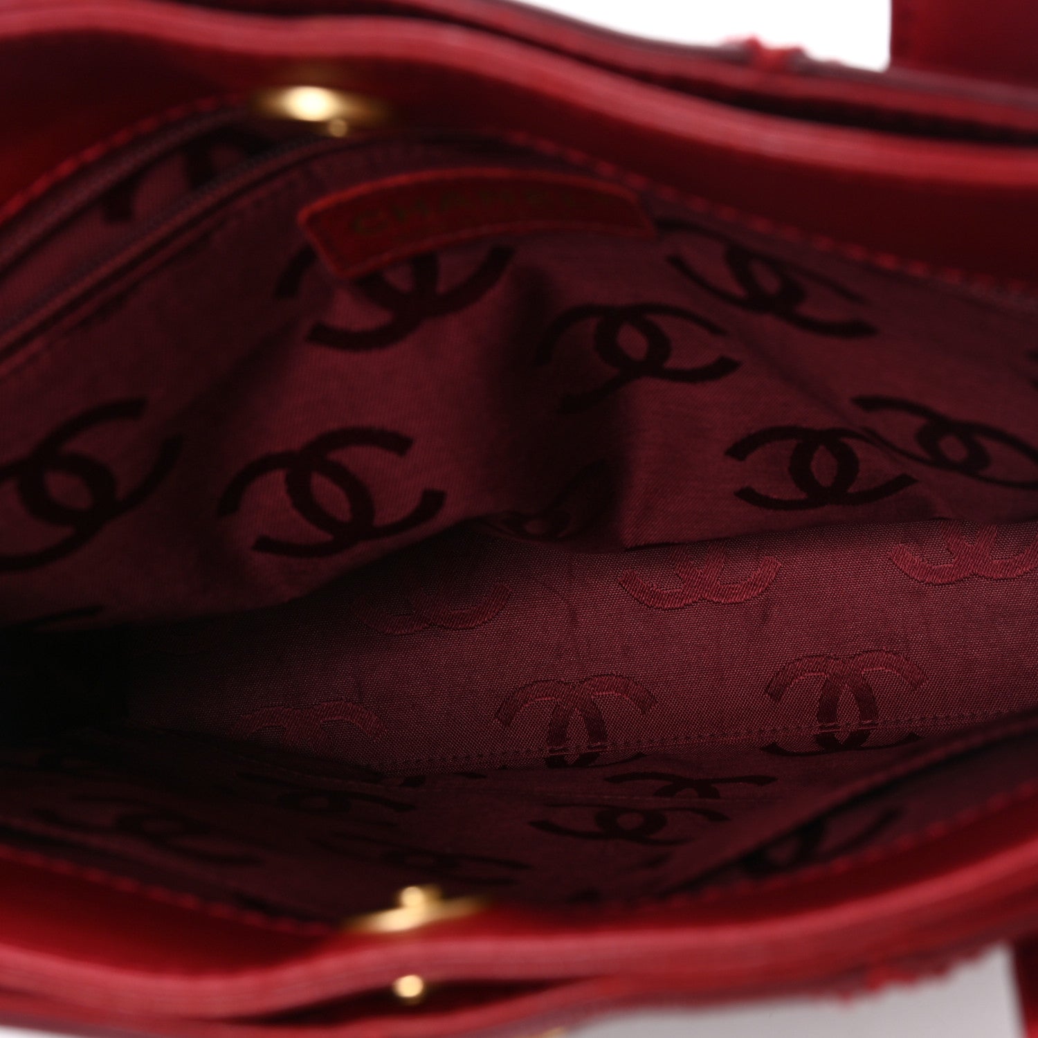 Chanel Calfskin Stitch Small Surpique Tote Red 5 of 12