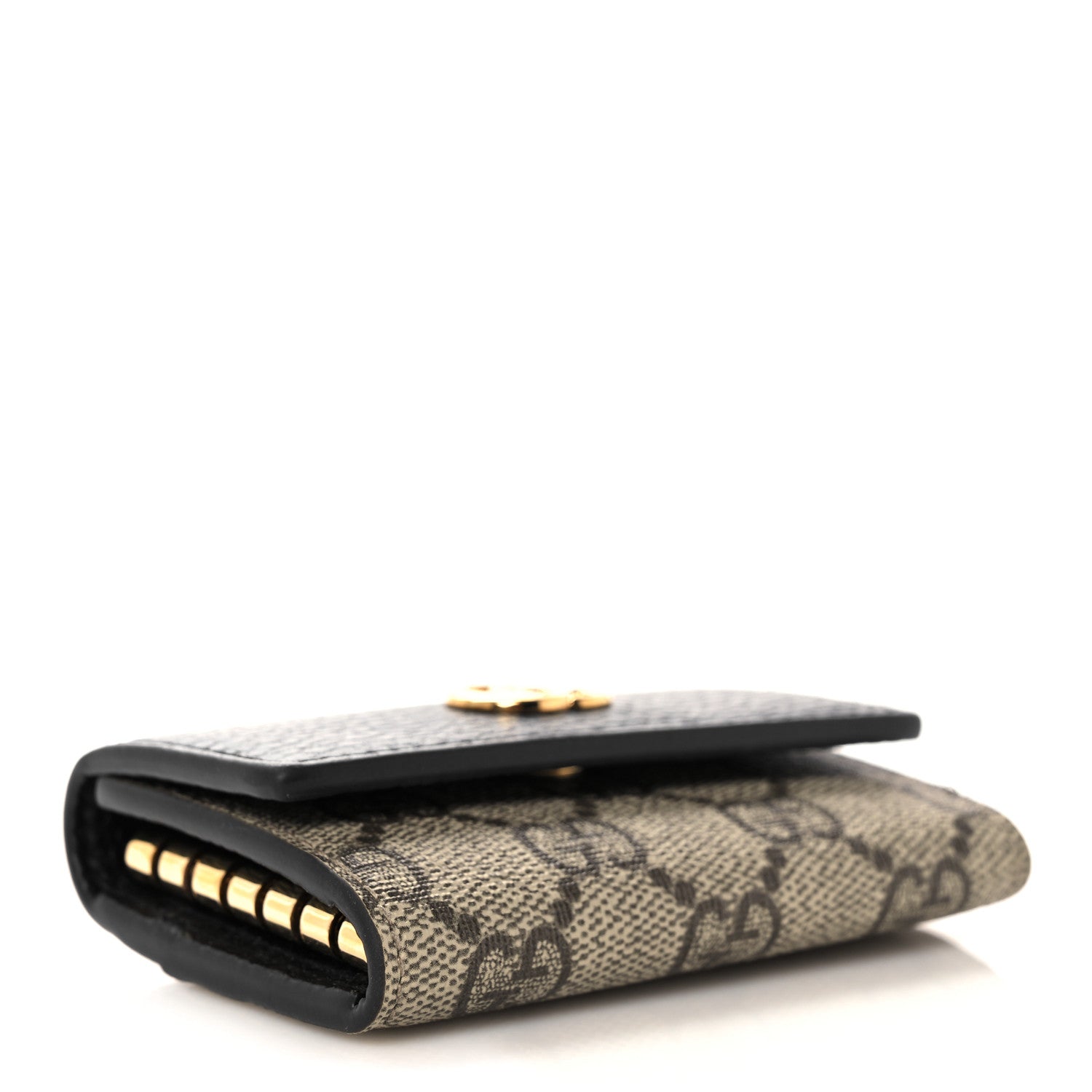 Gucci Dollar Calfskin GG Supreme Monogram GG Marmont 6 Key Holder Case Black Beige Ebony 4 of 11