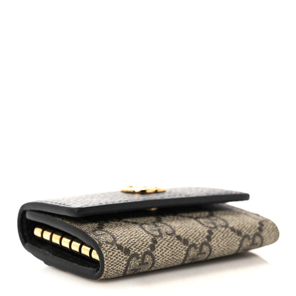 Gucci Dollar Calfskin GG Supreme Monogram GG Marmont 6 Key Holder Case Black Beige Ebony 4 of 11