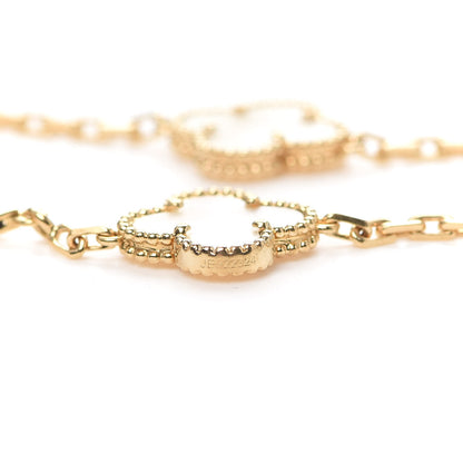 Van Cleef & Arpels 18K Yellow Gold Mother of Pearl 5 Motifs Vintage Alhambra Bracelet 5 of 6