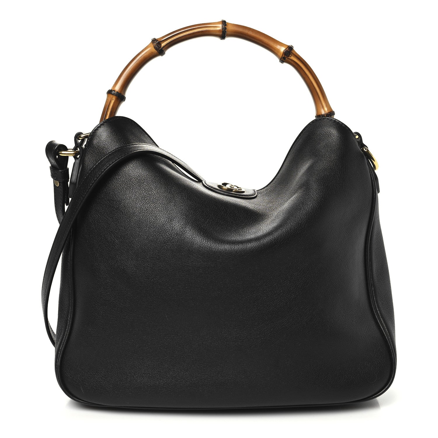 Gucci Softy Wonka Textured Dollar Calfskin Medium Diana Shoulder Bag Black 1 of 10