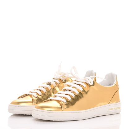 Louis Vuitton Metallic Calfskin Frontrow Sneakers 37 Gold 3 of 10