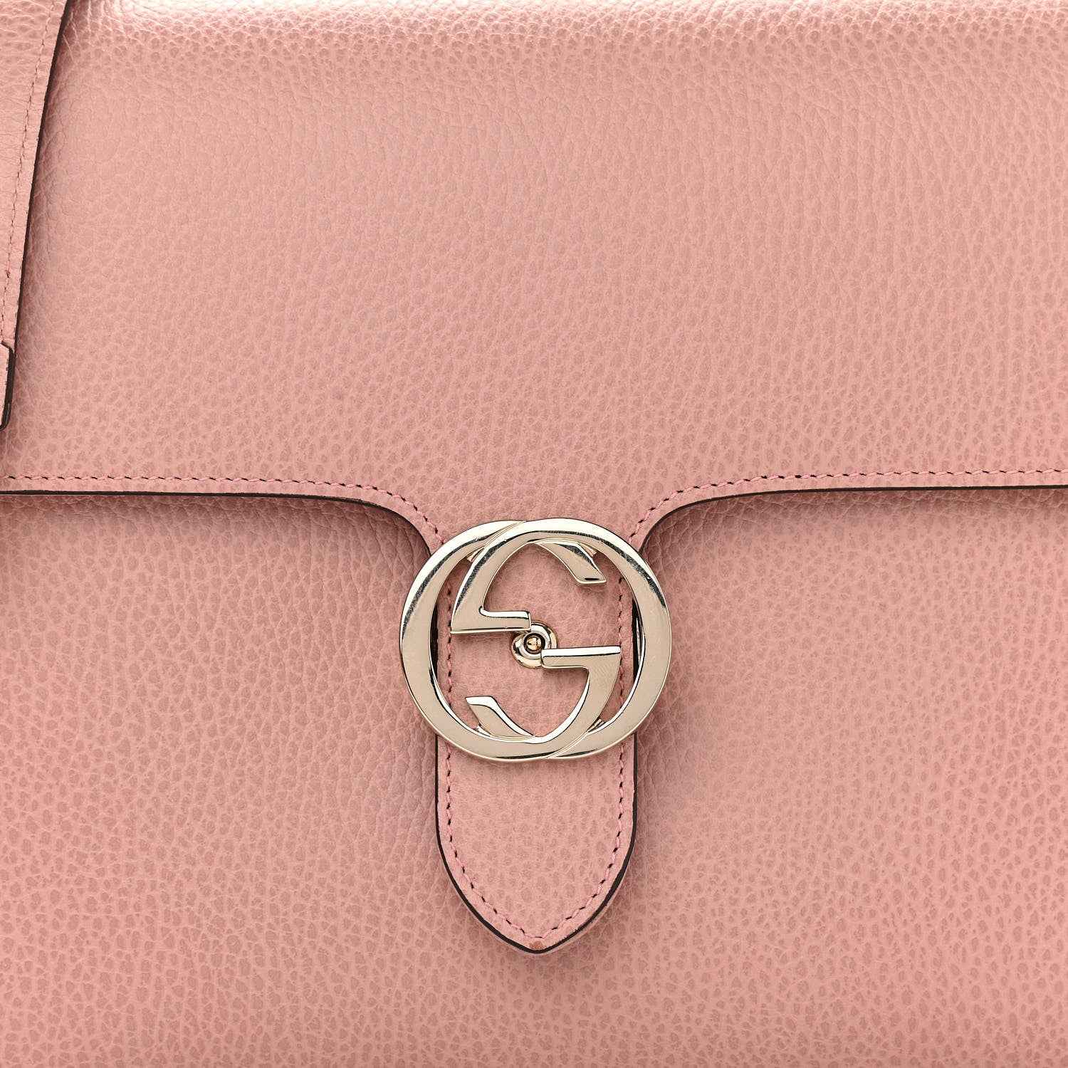 Gucci Dollar Calfskin Medium Interlocking G Top Handle Shoulder Bag Soft Pink 8 of 10