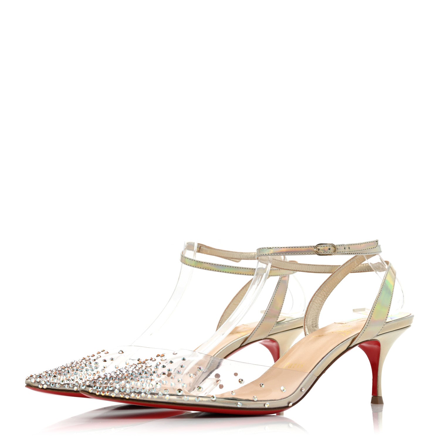 Christian Louboutin PVC Calf Alicoco Spikaqueen 55 Pumps 39 Version Platine 3 of 10