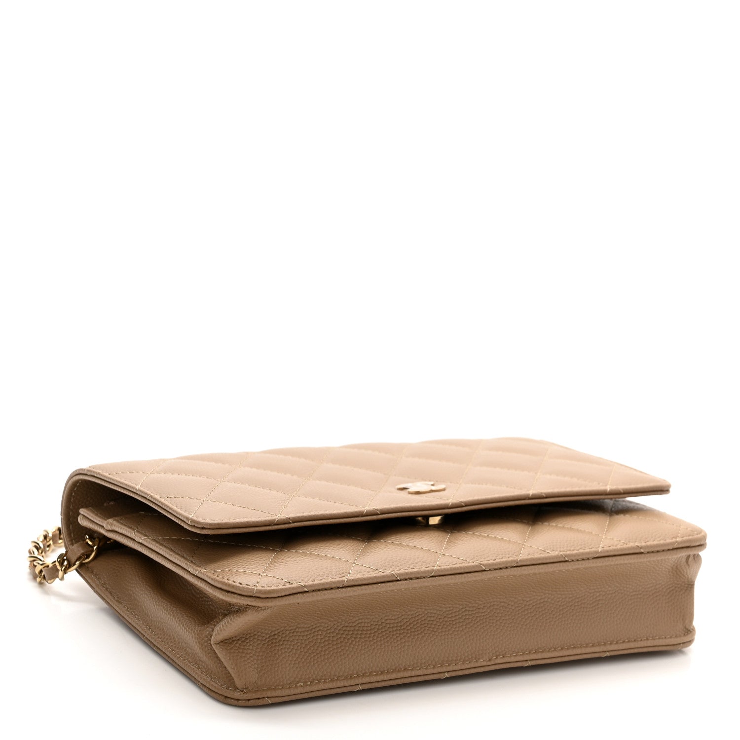 Chanel Caviar Quilted Wallet On Chain WOC Dark Beige 4 of 12