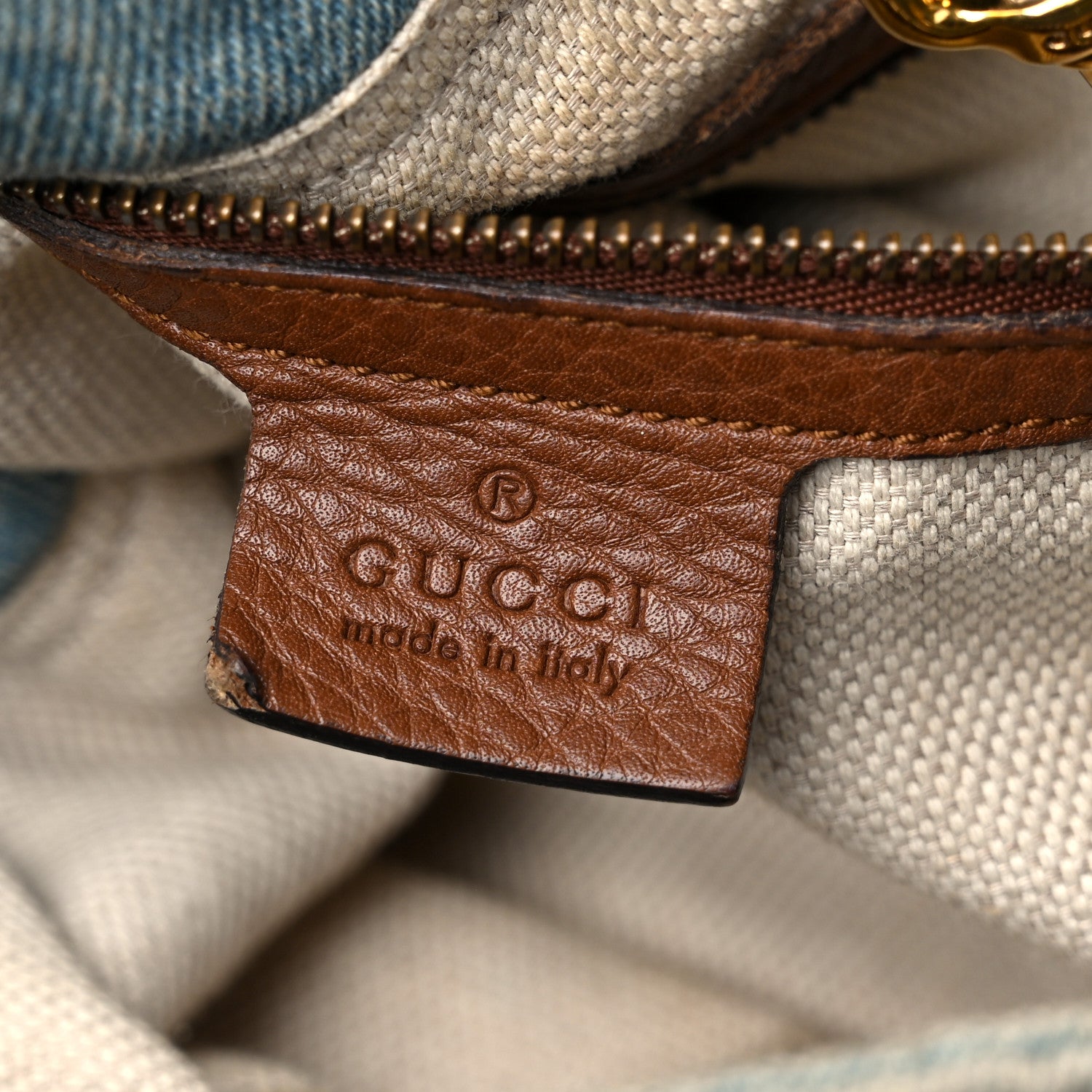 Gucci Denim Medium Soho Chain Shoulder Bag Blue 6 of 18