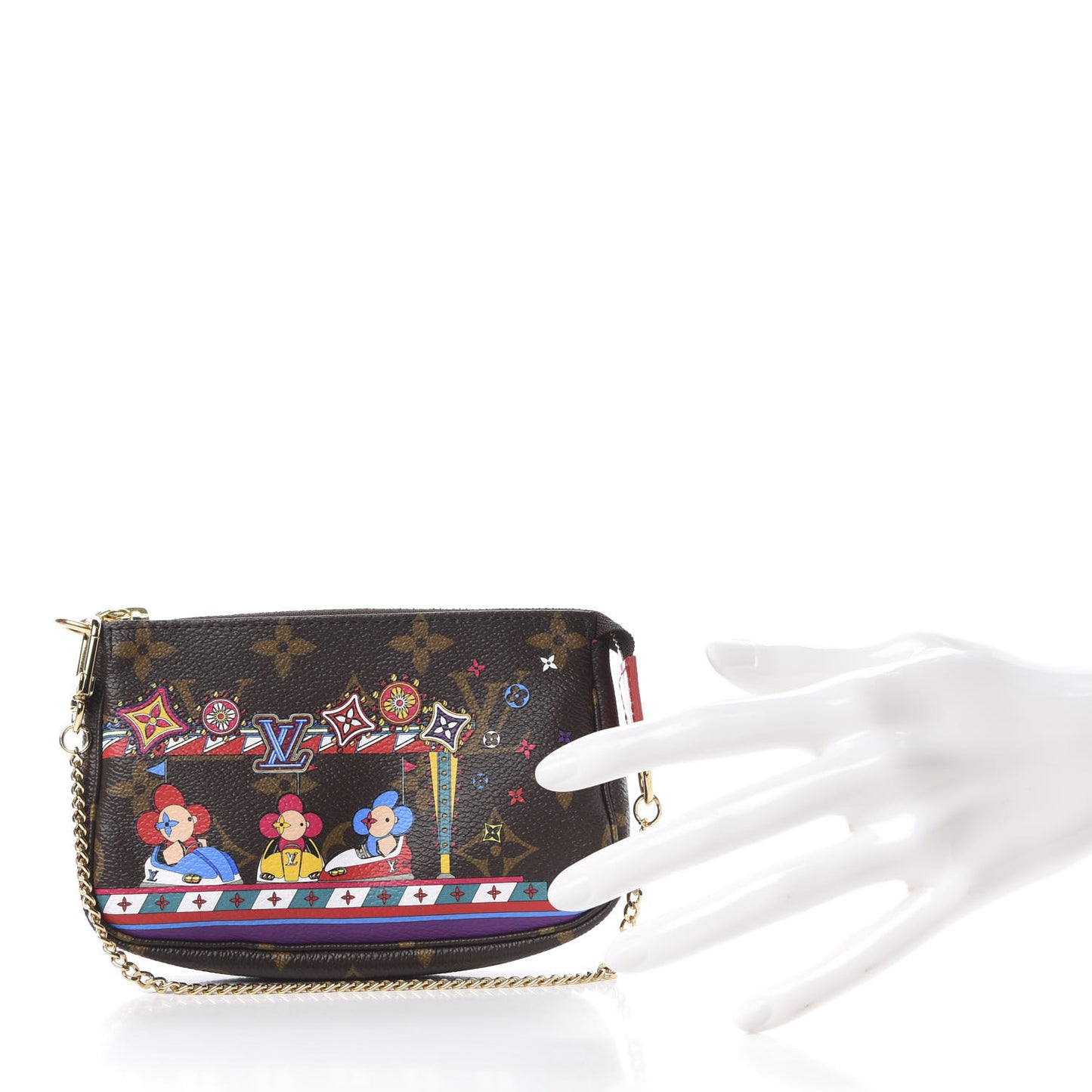 Monogram 2020 Christmas Animation Bumper Cars Mini Pochette Accessories Coquelicot