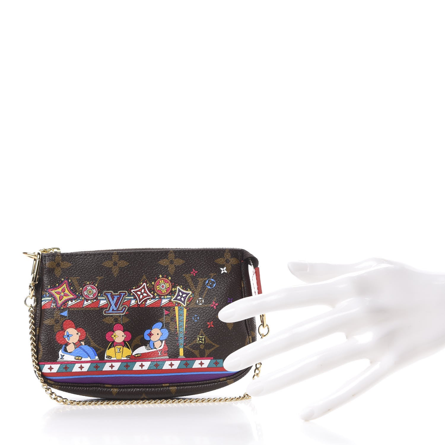 Louis Vuitton Monogram 2020 Christmas Animation Bumper Cars Mini Pochette Accessories Coquelicot 2 of 10