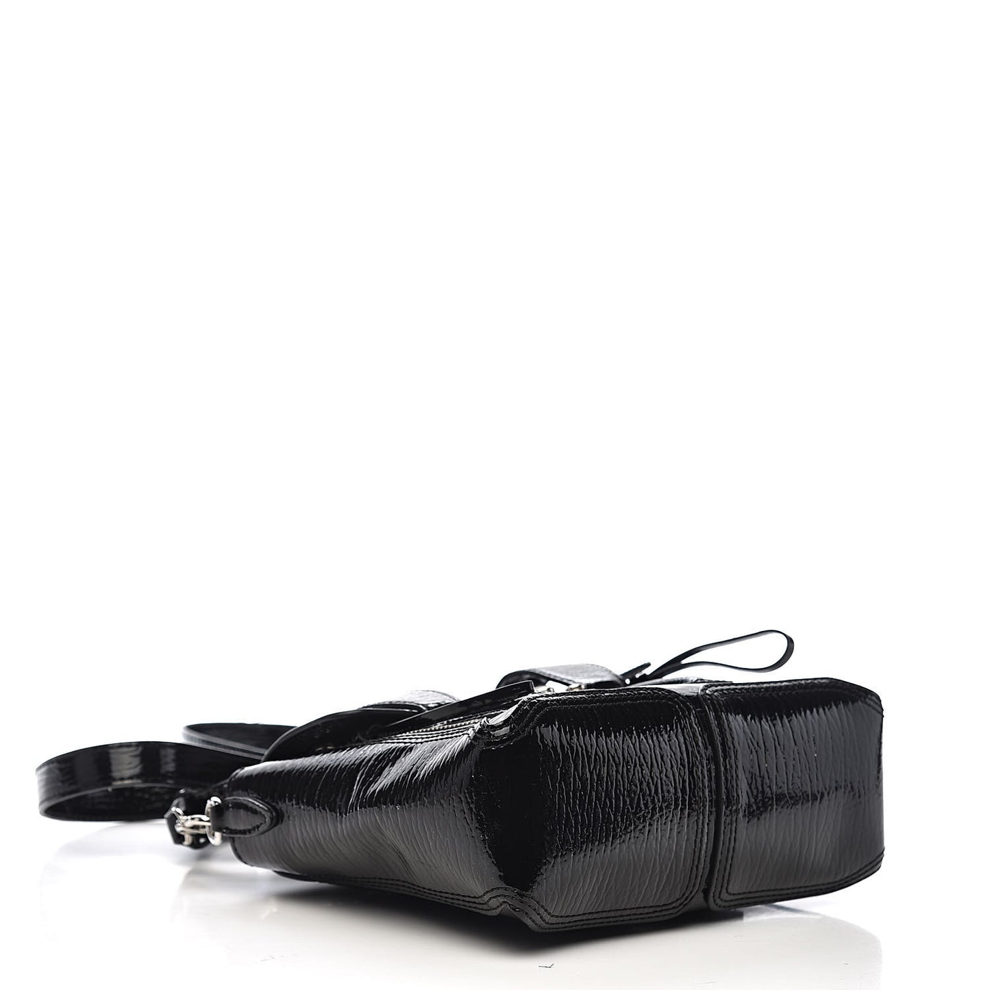 3.1 Textured Patent Mini Pashli Satchel Black