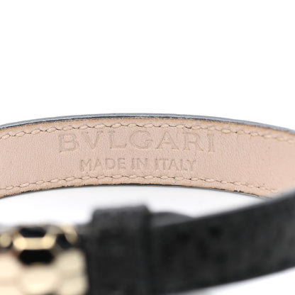 Bulgari Karung Snakeskin Malachite Serpenti Forever Bracelet S Black 4 of 5
