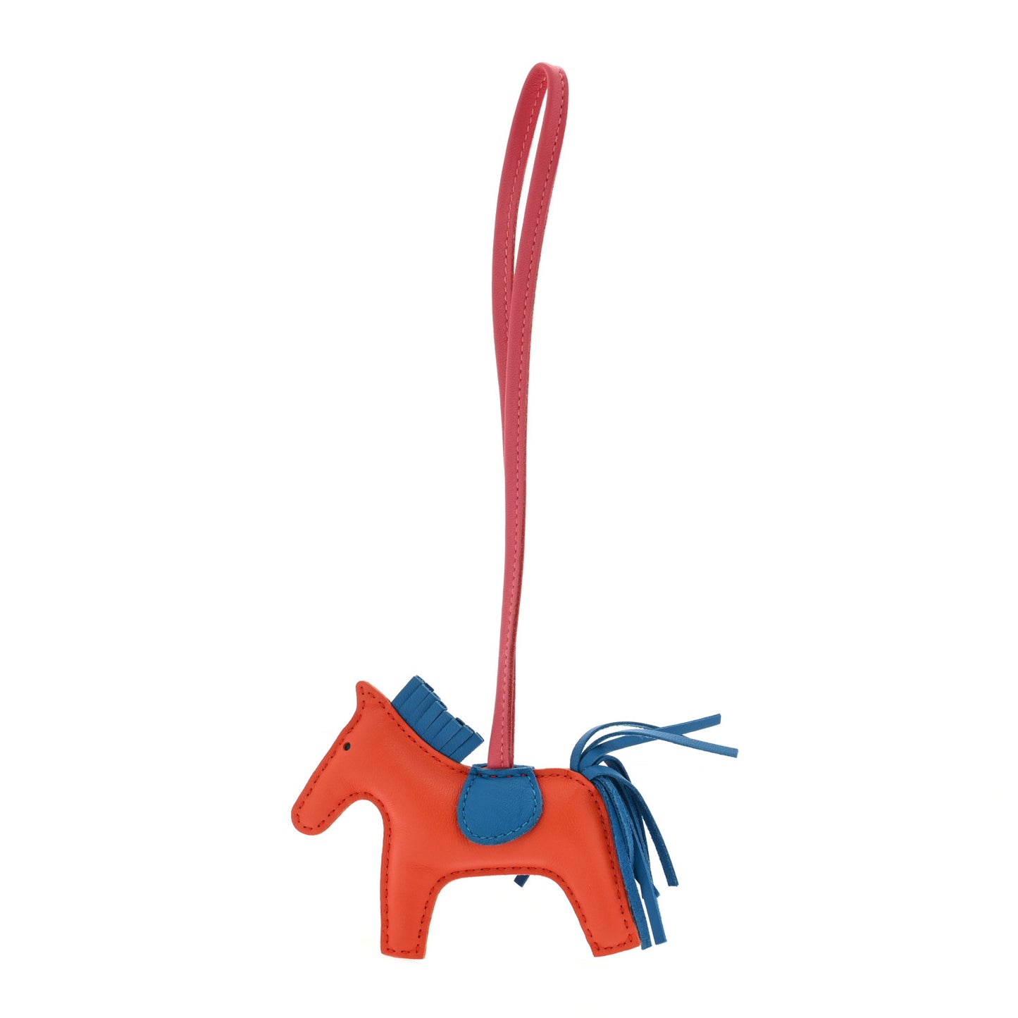 Milo Lambskin Grigri Rodeo Horse Bag Charm PM Orange Poppy