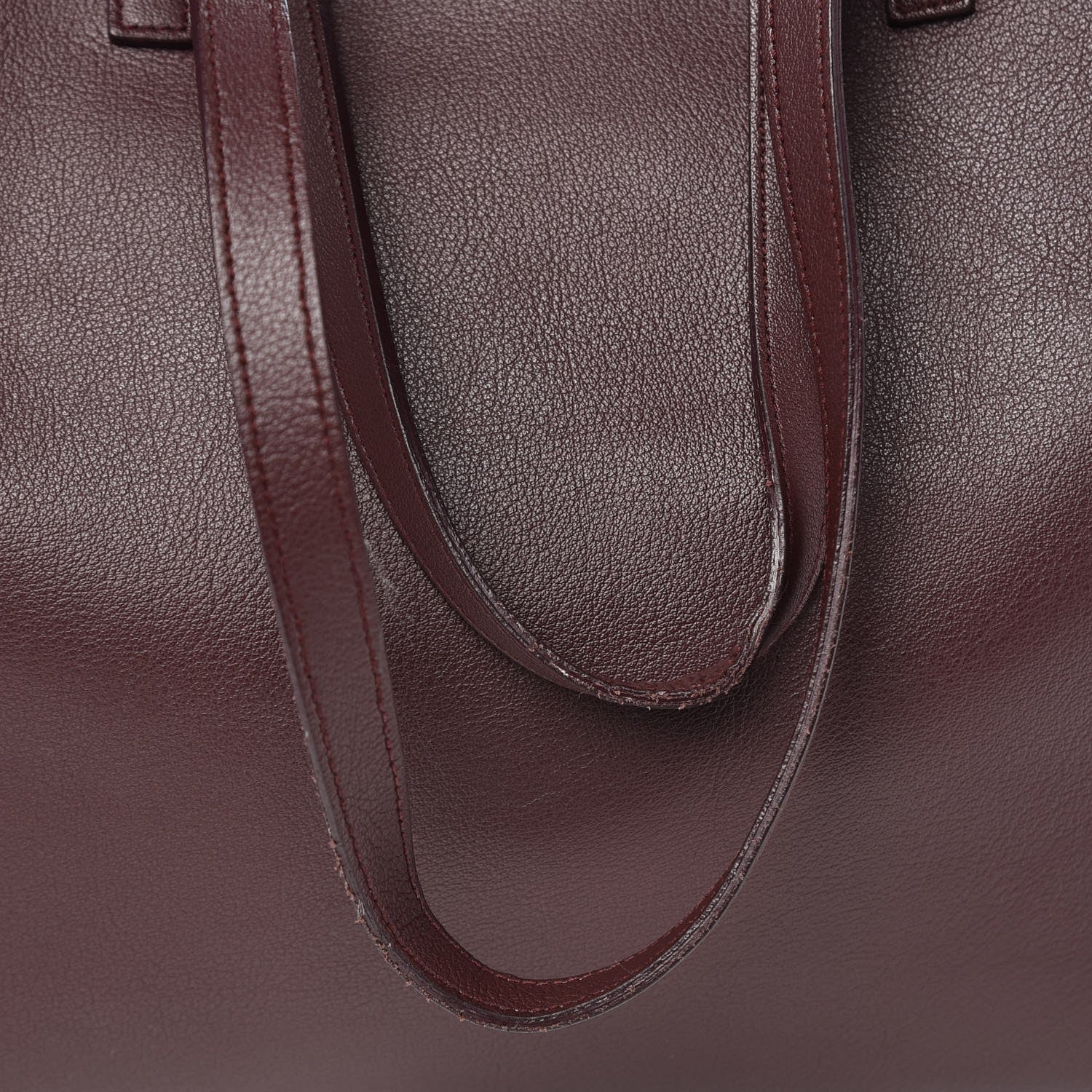 Saint Laurent Calfskin Large Shopping Tote Bordeaux 10 of 12