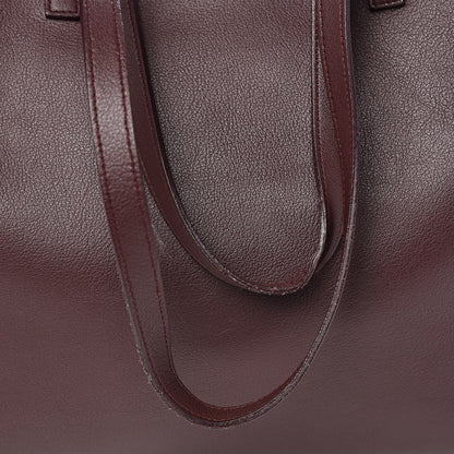 Saint Laurent Calfskin Large Shopping Tote Bordeaux 10 of 12