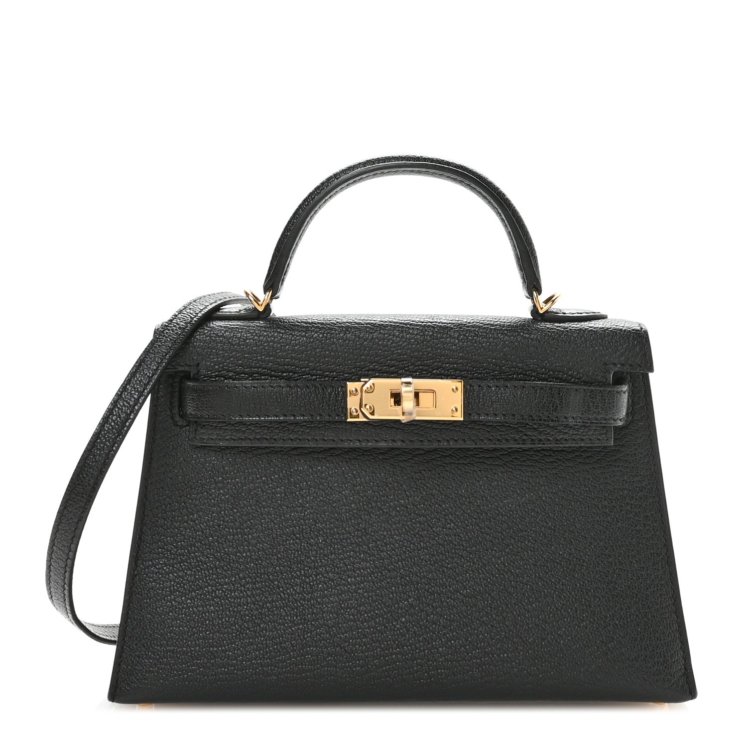 Hermes Chevre Mysore Horseshoe Mini Kelly Sellier 20 Black 1 of 11