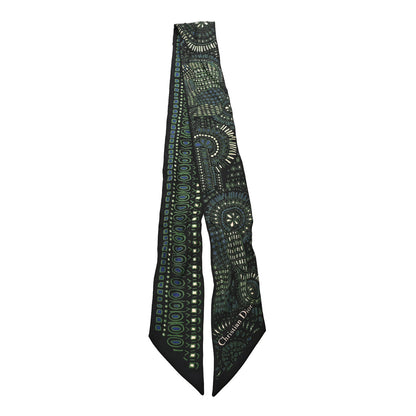 Christian Dior Silk Animals Mitzah Scarf Green 2 of 4