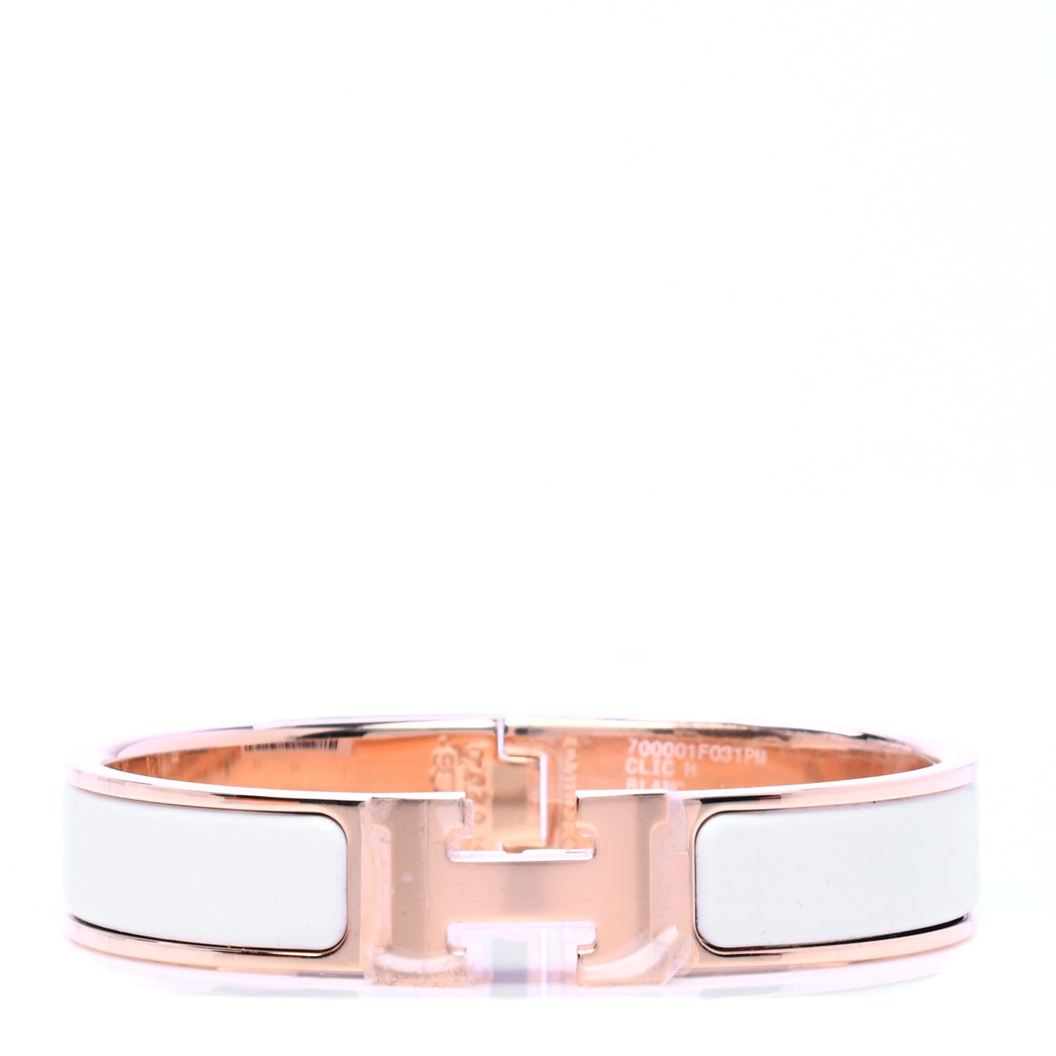 Hermes Enamel Narrow Clic Clac H Bracelet PM White 1 of 6