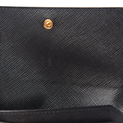Prada Saffiano Metal Flap Card Holder Black 7 of 7