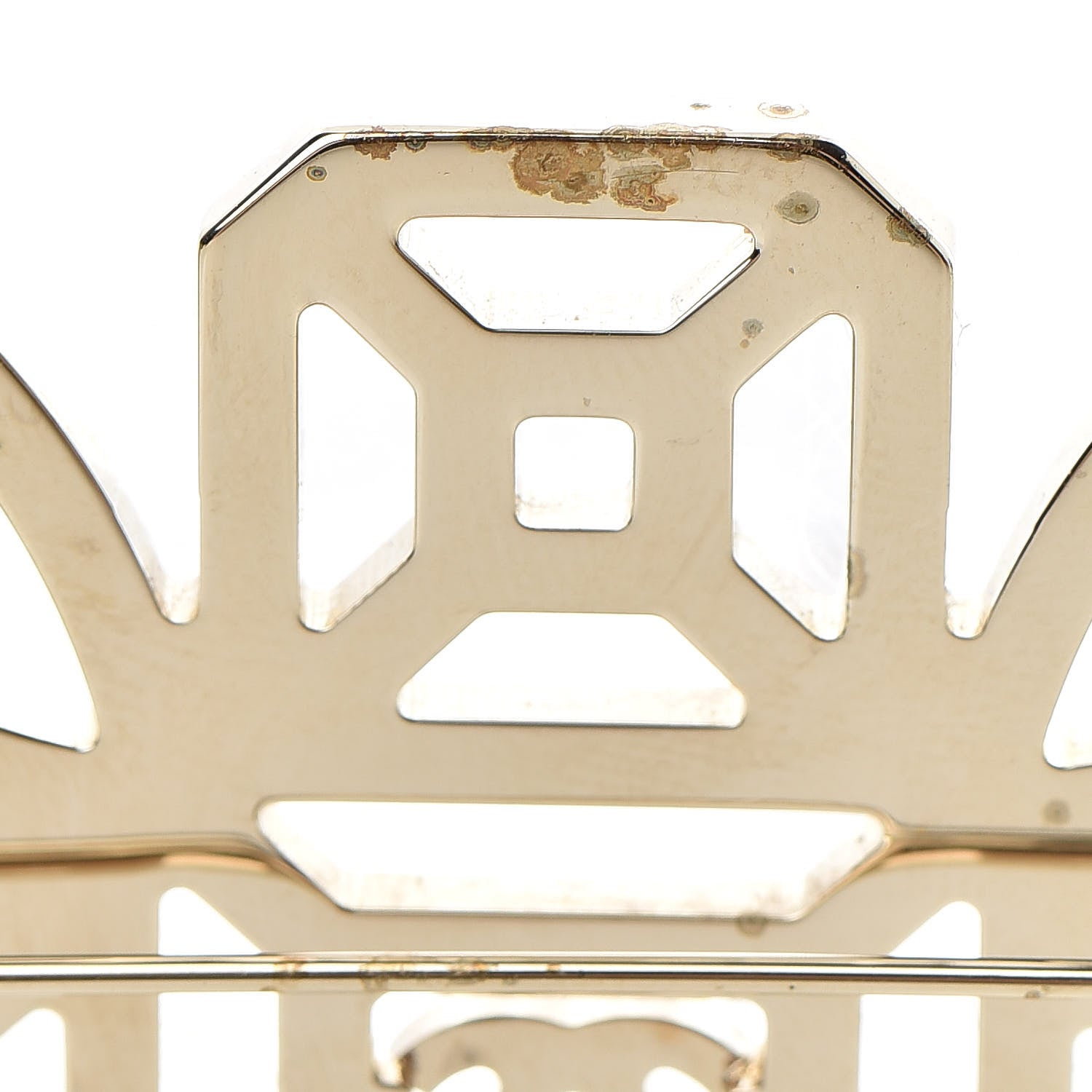 Chanel Crystal CC Brooch Light Gold Pink 5 of 7