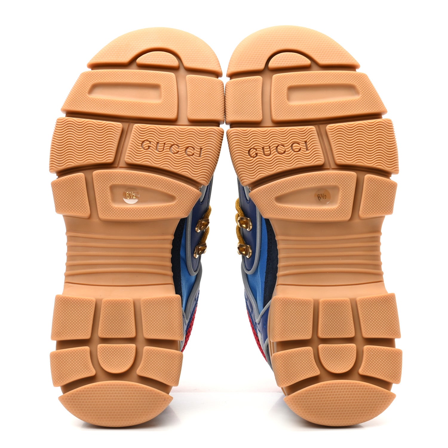 Gucci X SEGA Nylon Suede Calfskin Mens Flashtrek Sneakers 6.5 Bright Splash Poppy Marine Blue 5 of 8