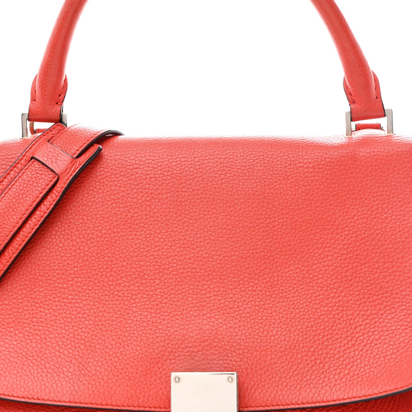 Drummed Calfskin Small Trapeze Vermillion