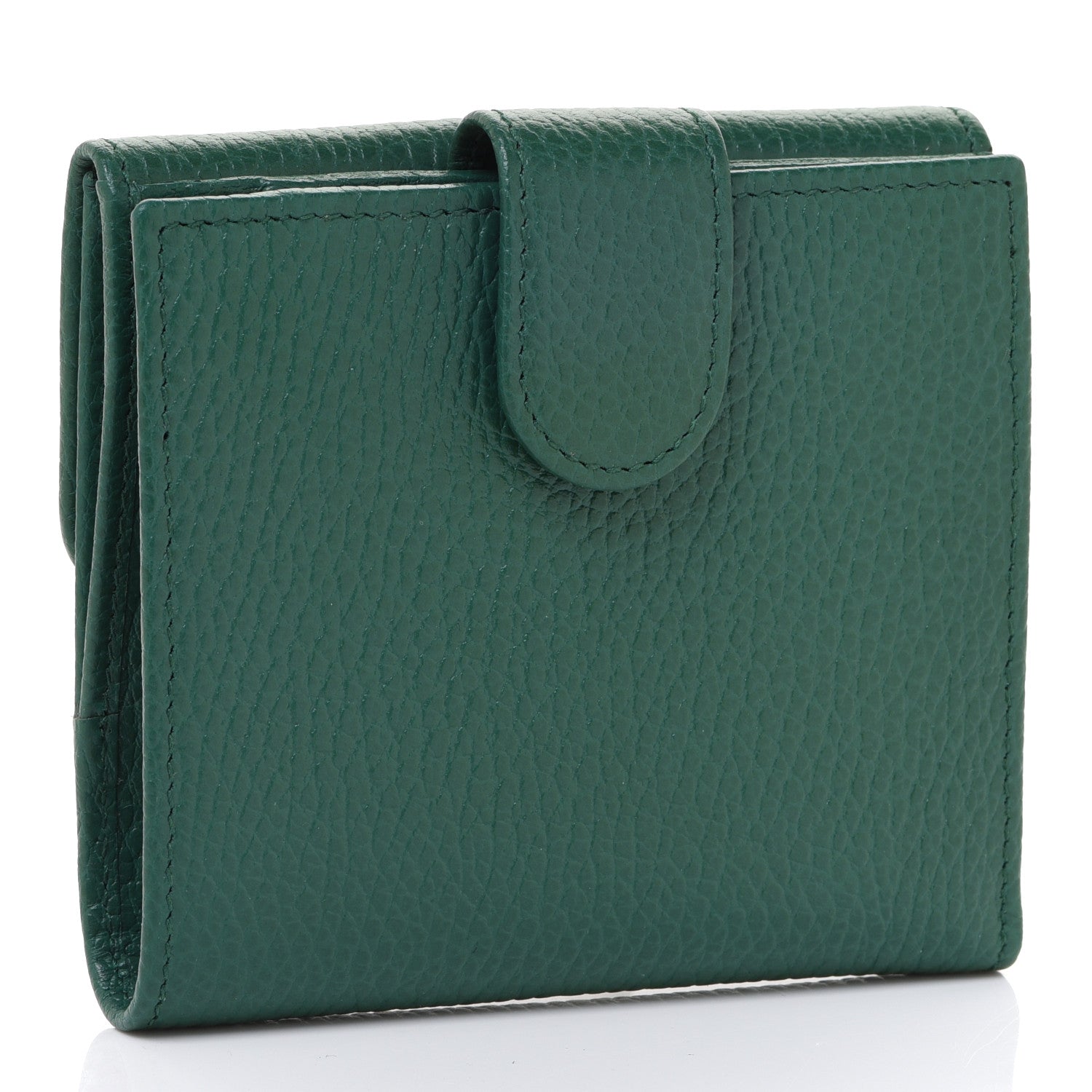 Gucci Dollar Calfskin Interlocking G French Wallet Emerald 3 of 9