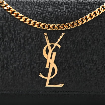 Saint Laurent Grain De Poudre Medium Classic Monogram Kate Satchel Black 8 of 10
